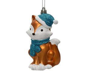 Kersthanger vos 11.5 cm bruin