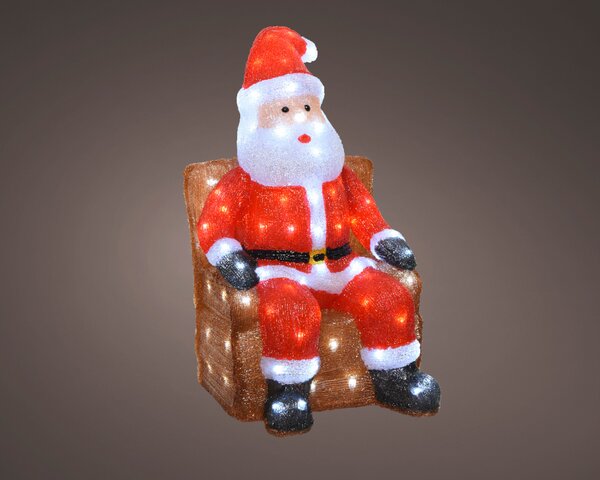 Kerstman in stoel 32x36x60 cm 100 lamps