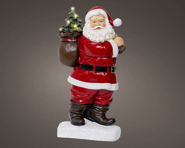 Kerstman met led 31 cm 8 lampjes
