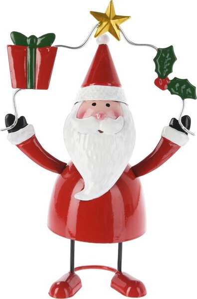 Kerstman metaal 18 cm