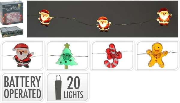 Kerstman verlichting 20 lampjes - afbeelding 2