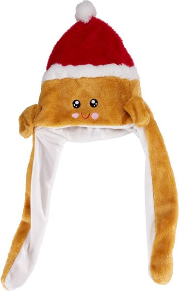 Kerstmuts met flappen bruin