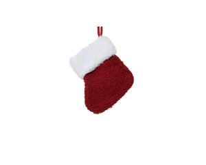 Kerstsok 18 cm rood/wit