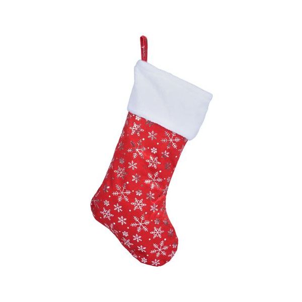 Kerstsok met sneeuwvlok 42 cm