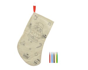 Kerstsok om in te kleuren polyester 39,5 cm