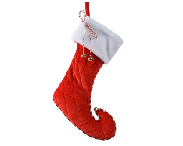 Kerstsok polyester 47 cm rood