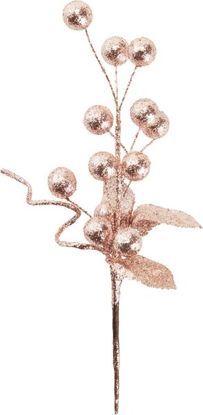 Kersttak rond blad roze goud 26 cm