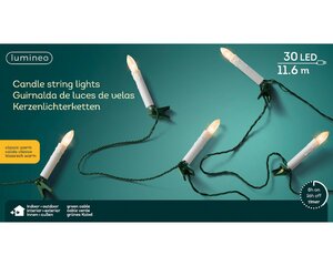 Kerstverlichting kaars 30 lampjes klassiek warm - afbeelding 2