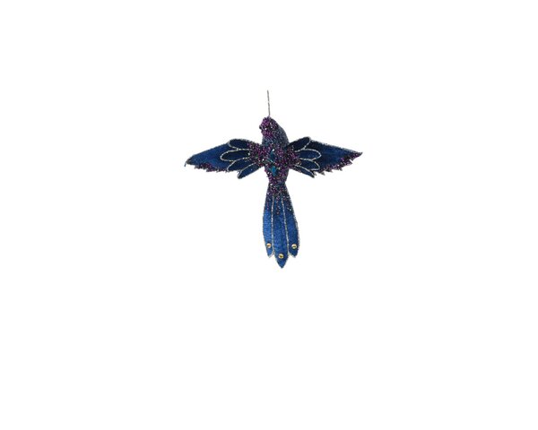 Kolibrie polyester 21 cm nacht blauw