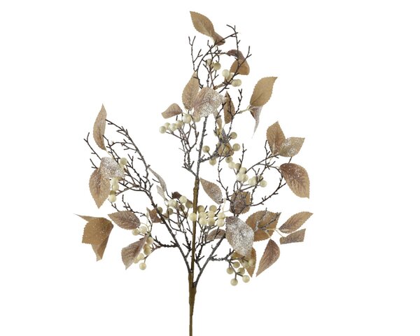 Kunst kerst tak met bessen foam 70 cm naturel
