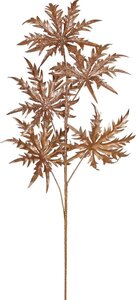 Kunstbloem bladeren met glitter 82 cm koper