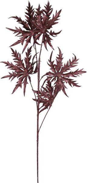 Kunstbloem bladeren met glitter 82 cm paars