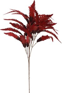 Kunstbloem tak met bladeren 90 cm rood
