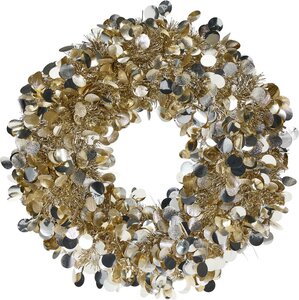 Lametta krans 46 cm champagne