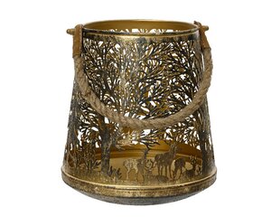Lantaarn antiek ijzer 23 cm goud