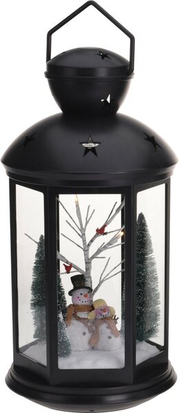 Lantaren met kerstscene 43 cm sneeuwpopen