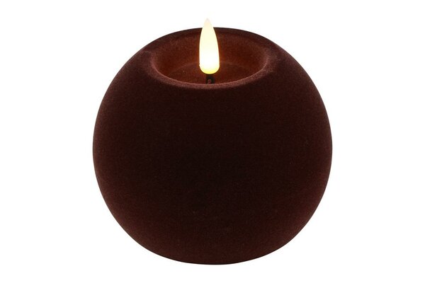 Led bolkaars lyon D10H7,8 cm diep paars velvet