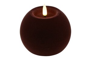 Led bolkaars lyon D10H7,8 cm diep paars velvet