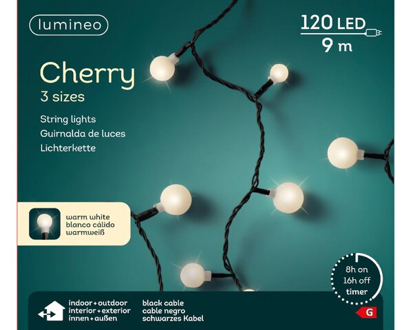 Led cherry lights 120 lamps warm-wit - afbeelding 2
