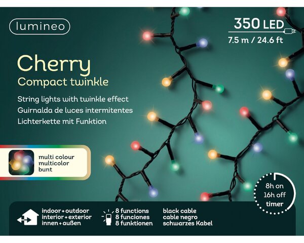 Led cherry lights compact 750 lamps multi colour - afbeelding 2