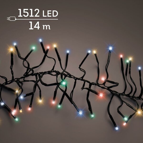 LED clusterverlichting multicolour 1512 lampjes - afbeelding 1