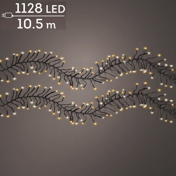 LED clusterverlichting warm wit / klassiek warm 1128 lampjes - afbeelding 1