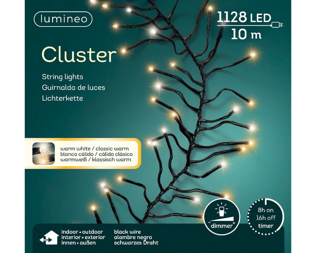 veelbelovend Afgekeurd controleren LED clusterverlichting warm wit / klassiek warm 1128 lampjes -  Koopkerstverlichting.nl