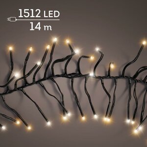 LED clusterverlichting warm wit / klassiek warm 1512 lampjes - afbeelding 1