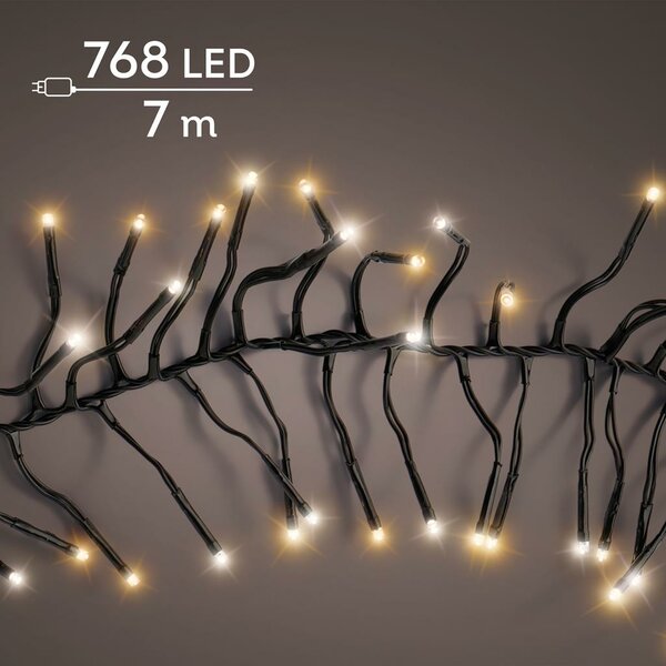 LED clusterverlichting warm wit / klassiek warm 768 lampjes - afbeelding 1