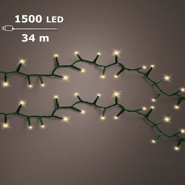 LED compact rice lights 1500 lamps soft gold - afbeelding 1