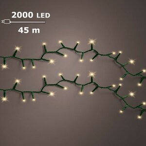 LED compact rice lights 2000 lamps soft gold - afbeelding 1