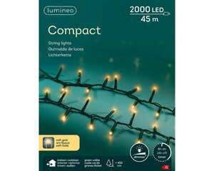 LED compact rice lights 2000 lamps soft gold - afbeelding 2