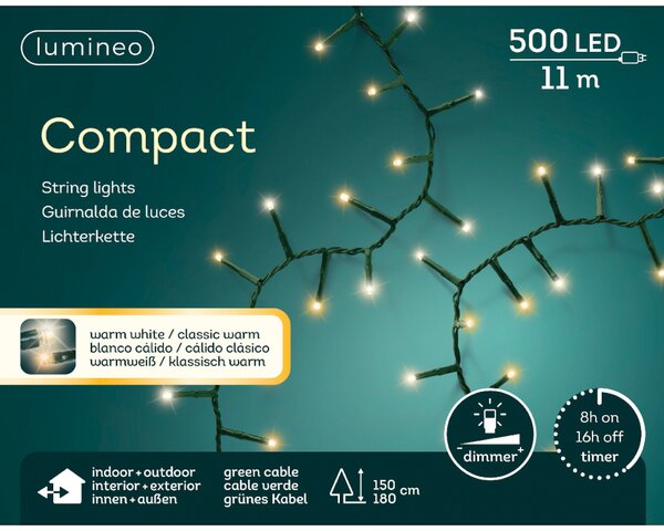 LED compact twinkel lights 500 warm wit en klassiek warm lampjes - afbeelding 2