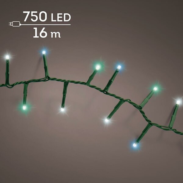 LED compact twinkel lights 750 groen blauwe multi lampjes - afbeelding 1