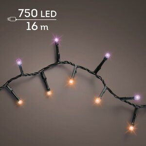 LED compact twinkel lights 750 paars en oranje lampjes