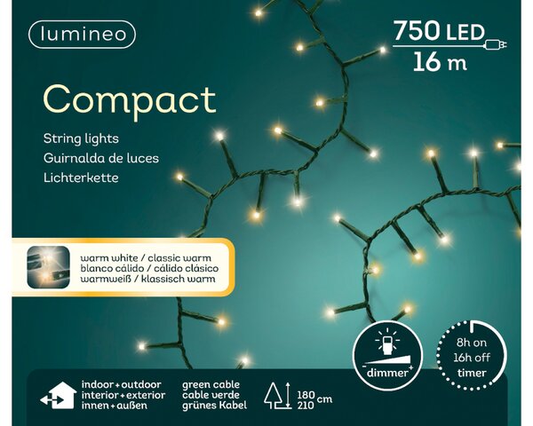 LED compact twinkel lights 750 warm wit en klassiek warm lampjes - afbeelding 2