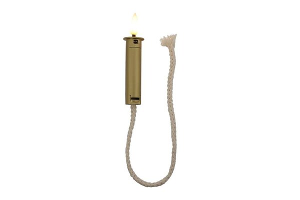Led fles kaars vlam Lyon D 2,2 cm H 10 cm goud