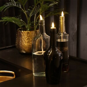 Led fles kaars vlam Lyon D 2,2 cm H 10 cm goud - afbeelding 2