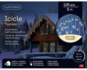 Led fonkel icicleverlichting 119 lampjes - afbeelding 2