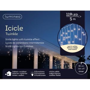 Led fonkel icicleverlichting 119 lampjes - afbeelding 2