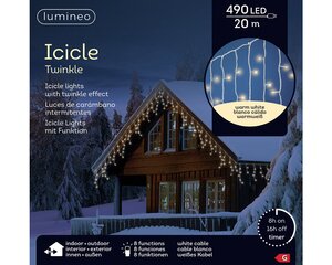 Led fonkel icicleverlichting 490 lampjes - afbeelding 2