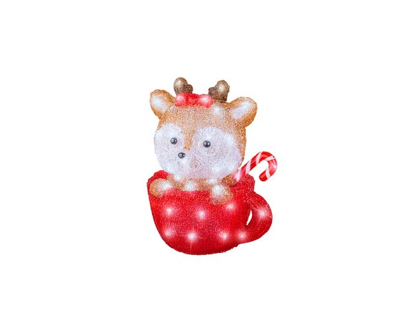 Led hert rood 21x25x32 cm koel wit