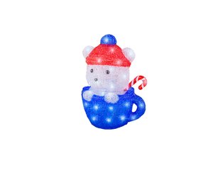 Led ijsbeer blauw 21x25x32 cm koel wit