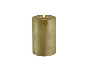 Led kaars lyon D10 H 15 cm goud