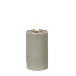 Led kaars Lyon D7,5 H 12,5 cm grijs