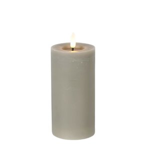 Led kaars Lyon D7,5 H 15 cm grijs