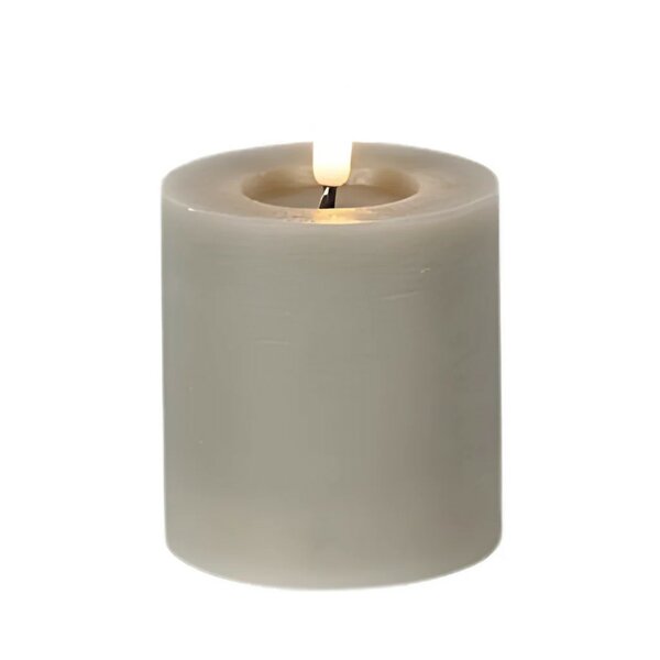 Led kaars Lyon D7,5 H 8 cm grijs
