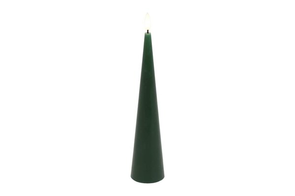 Led kaars Lyon kegel D 5 H 24,5 cm dennen groen
