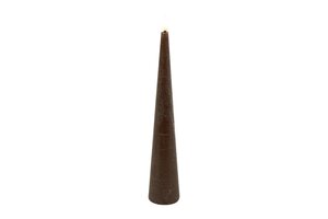 Led kaars Lyon kegel D 5 H 26 cm bruin