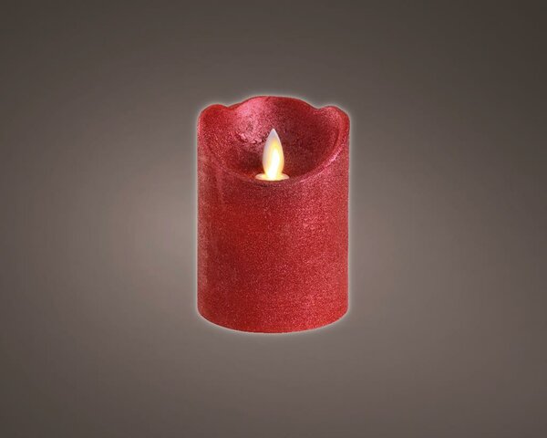 Led kaars wax vlam verlichting 10 cm kerstrood - afbeelding 1